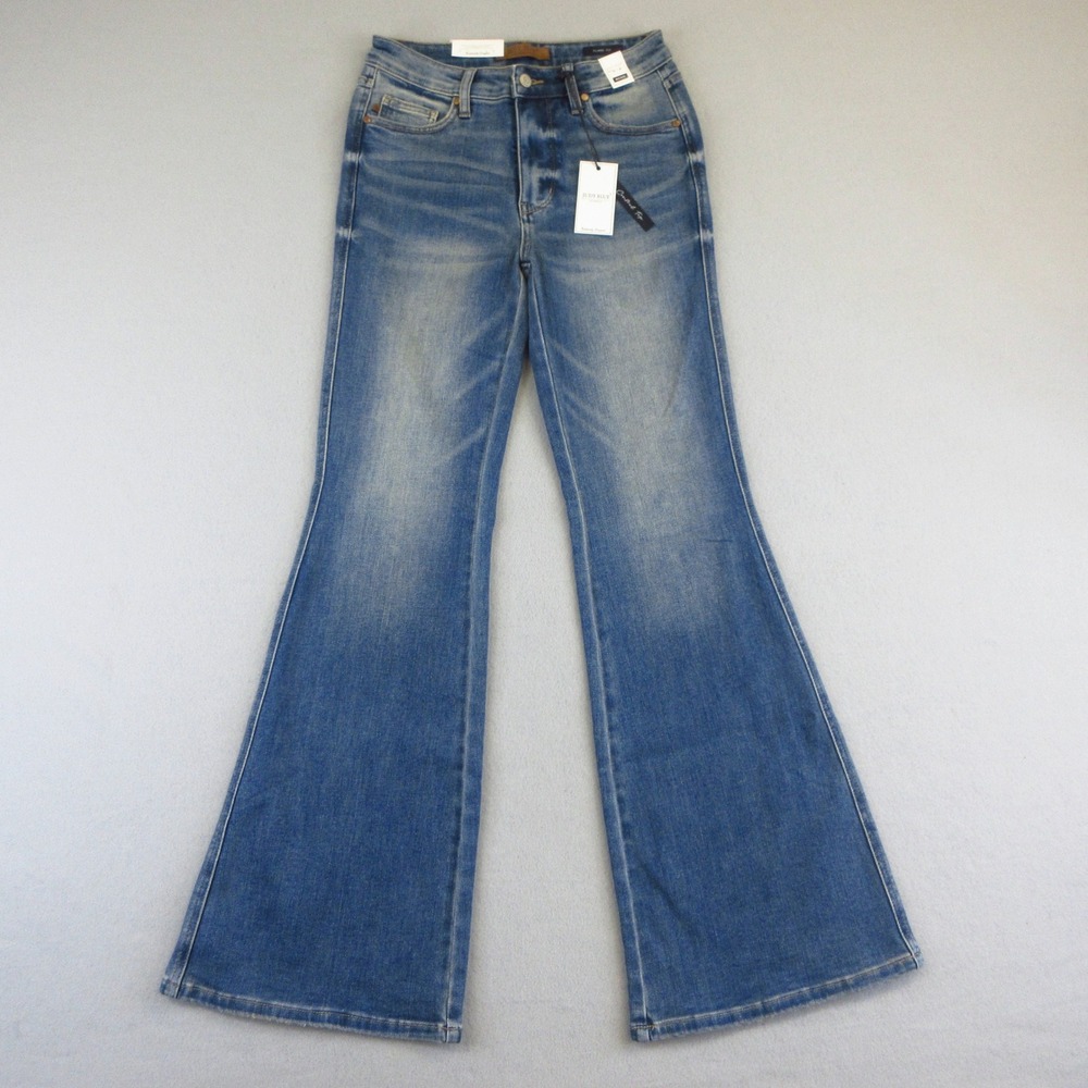 Judy Blue Flare Jeans Womens 7/28 Blue Mid Rise Stretch Denim New With Tags